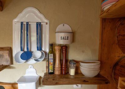 Utensilien in der Blockhaus Küche